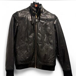 Black Quilted Leather Jacket